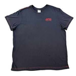 AMC Theaters Shirt Womans XL Black Short Sleeve Polyester Employee Uniform Staff